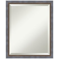 Amanti Art Two Tone Blue Copper Beveled Wood Wall Mirror 22.25 x 18.25 in.