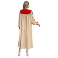thumbnail image 2 of Miutii Unisex Women Men Church Robe Vneck Zipper Front Color Block Choir Dress Clergy Robes Graduation Gown Khaki M, 2 of 5