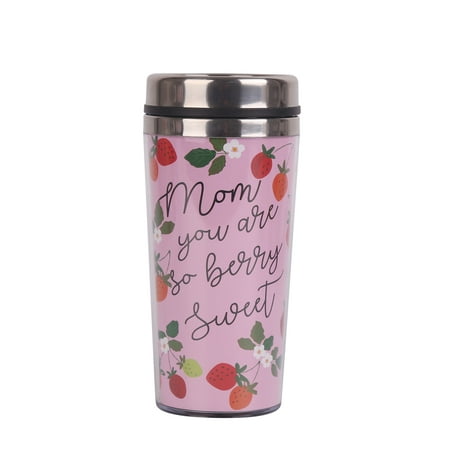 

Mother s Day Gift Mom Coffee Tumbler Pink Color Stainless Inside ， Plastic Outside-Way to Celebrate