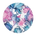 thumbnail image 3 of YFYANG Round Fitted Table Cloth, Waterproof Colorful Vintage Floral Textures Pattern Polyester Table Cover, Indoor Outdoor Decorative Tablecloths with Elastic Edge, 3 of 7