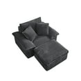 thumbnail image 6 of DEALTOPS Modular Cloud Sofa Chair with Ottoman, Corduroy Oversized Deep Seat Couch for Living Room, No Assembly, Gray, 6 of 9