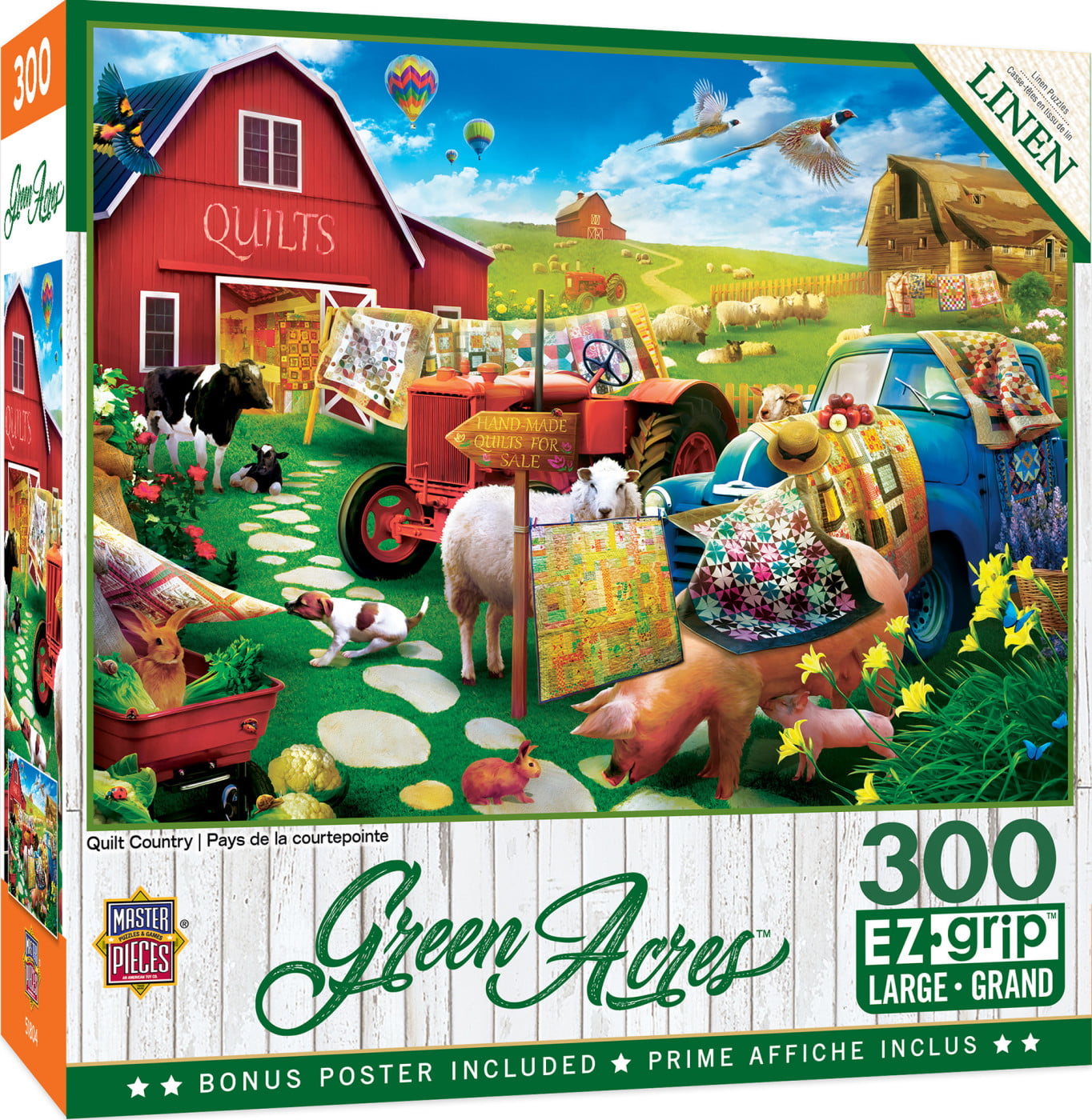 Jigsaw Puzzle Animal Farm Rooster Morning Glory 300 EZ Grip over sized piece NEW 