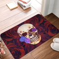 thumbnail image 5 of XMXT Non-Slip Polyester Bathroom Rugs Kitchen Door Mat, Aged Floral Skull Print Machine Washable Bath Mats Rug for Kitchen Shower Bathtub Decor, 15.7 x 23.6 inches, 5 of 9
