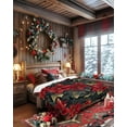 thumbnail image 3 of Flannel Throw Blanket for Couch Sofa Bed,Red Poinsettia Christmas Flower Soft Cozy Warm Fuzzy Blanket 60x80in,Lightweight Fleece Blanket, 3 of 5