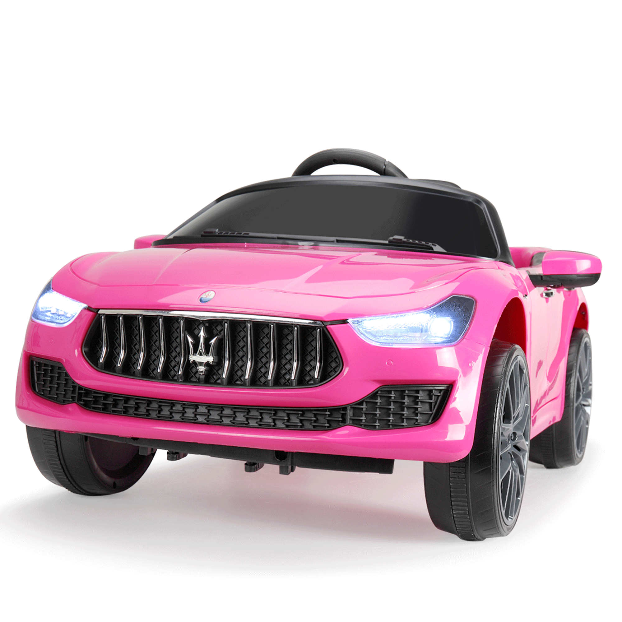 ASTM F963 Pink Ride on Cars 12V Electric Motorized Cars for Kids w/ LED Lights 