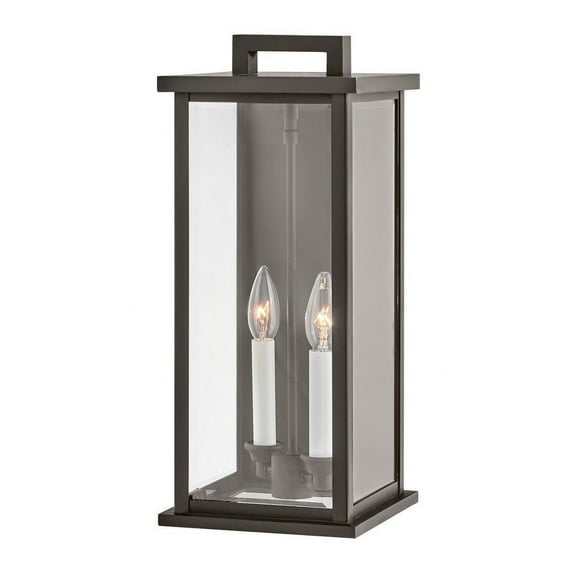 2 Light Medium Outdoor Wall Mount Lantern in Traditional Style 7.75 inches Wide By 18.25 inches High-Oil Rubbed Bronze Finish Bailey Street Home