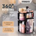 thumbnail image 2 of Organizador de maquillaje Masirs 360 con repisa giratoria ajustable, color negro, 2 of 6