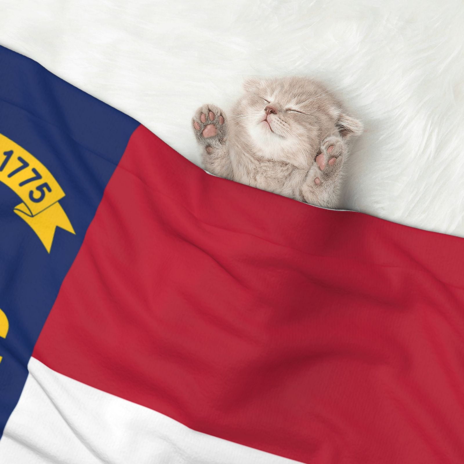Flannel Throw Dog Blanket North Carolina Flag Soft Warm Print Pet Blankets for Small Dog Cat Puppy