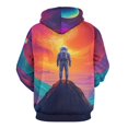 thumbnail image 3 of Astronaut's Cosmic Odyssey-1 Men's Women Vintage 3D Hooded Sweatshirt - All-Season Loose Fit Streetwear, 3 of 6