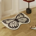 thumbnail image 4 of Btomtd 15.74' x 23.62' Butterfly Bath Rug Diatom Floor Mat Kitchen Cover Secure Grip Bathroom Living Room Carpet Decor, Black, 4 of 6