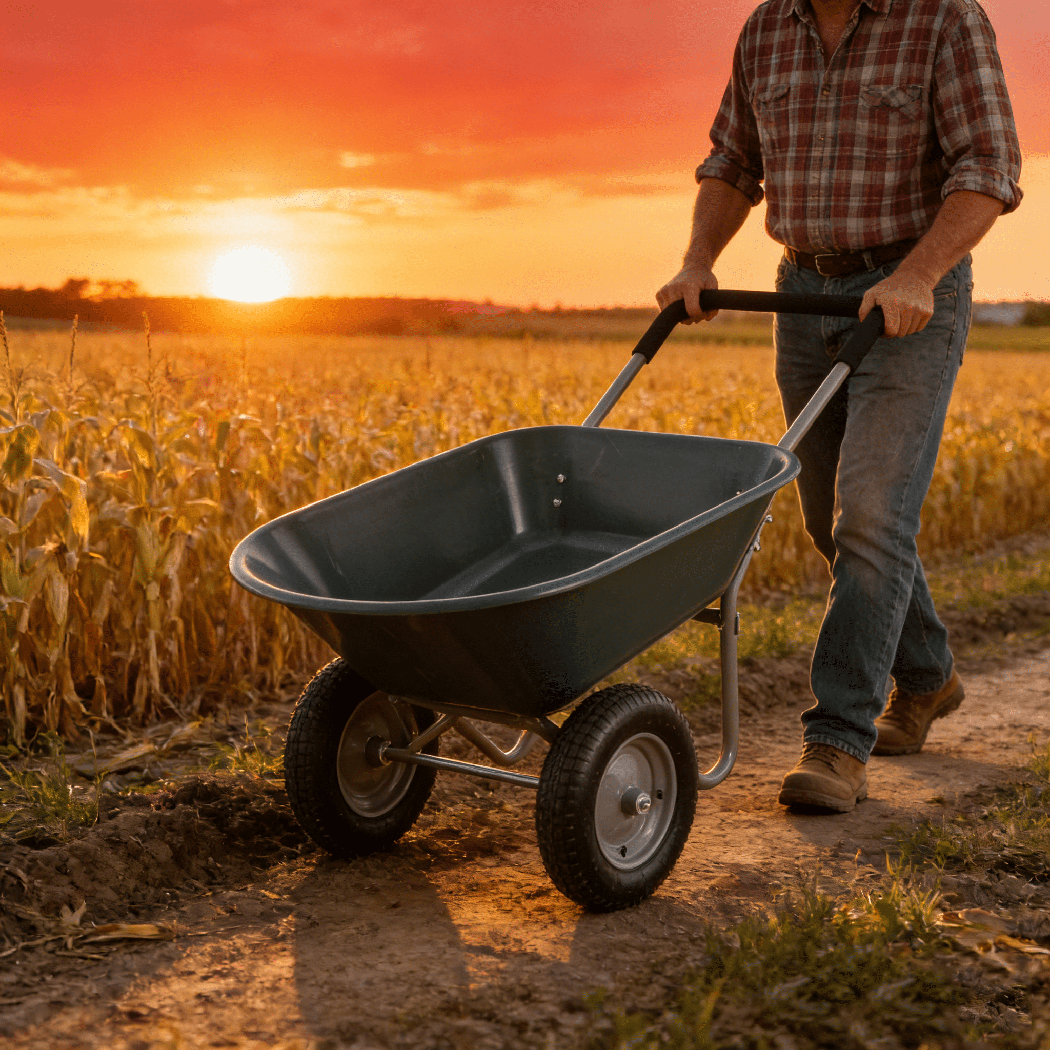 Dolly, wheel barrow Two wheeled trolley for green garden 15 inch pneumatic wheel WB1001GN, Green Hand Truck,Abs+Steel(Q235) Furniture Dolly, Auto Parts & Transport Hand Trucks & Dollies