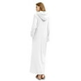 thumbnail image 3 of LOFIR Womens Zipper Front Robe, Long Plush Hooded Fleece Soft Bathrobes for Women Housecoat Sleepwear Pajamas (S/M, White), 3 of 7