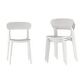 thumbnail image 2 of Flash Furniture Set of 4 Indoor-Outdoor Stacking Patio Chairs with Curved Backrests, Commercial All-Weather Resin Chairs in White, 2 of 13