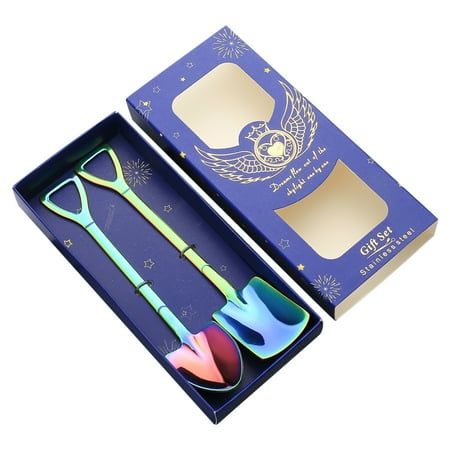 

2pcs Ice Cream Flatware Stainless Steel For Dessert Sorbet Spoon Cake
