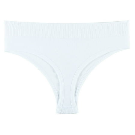 Bestselling  Women s Thong Underwear  Plus Size T-back Briefs  Solid Color  Sexy Underpants  Comfortable Seamless  for Workout  Daily Wear  Hidden Design  Womens Clothes Plus Size | White L