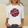 thumbnail image 4 of FMFYFH Hauts de la Saint-Valentin à Manches 3/4 pour Femmes, T-Shirts à Col Rond, Tunique Ample Décontractée, 4 of 5