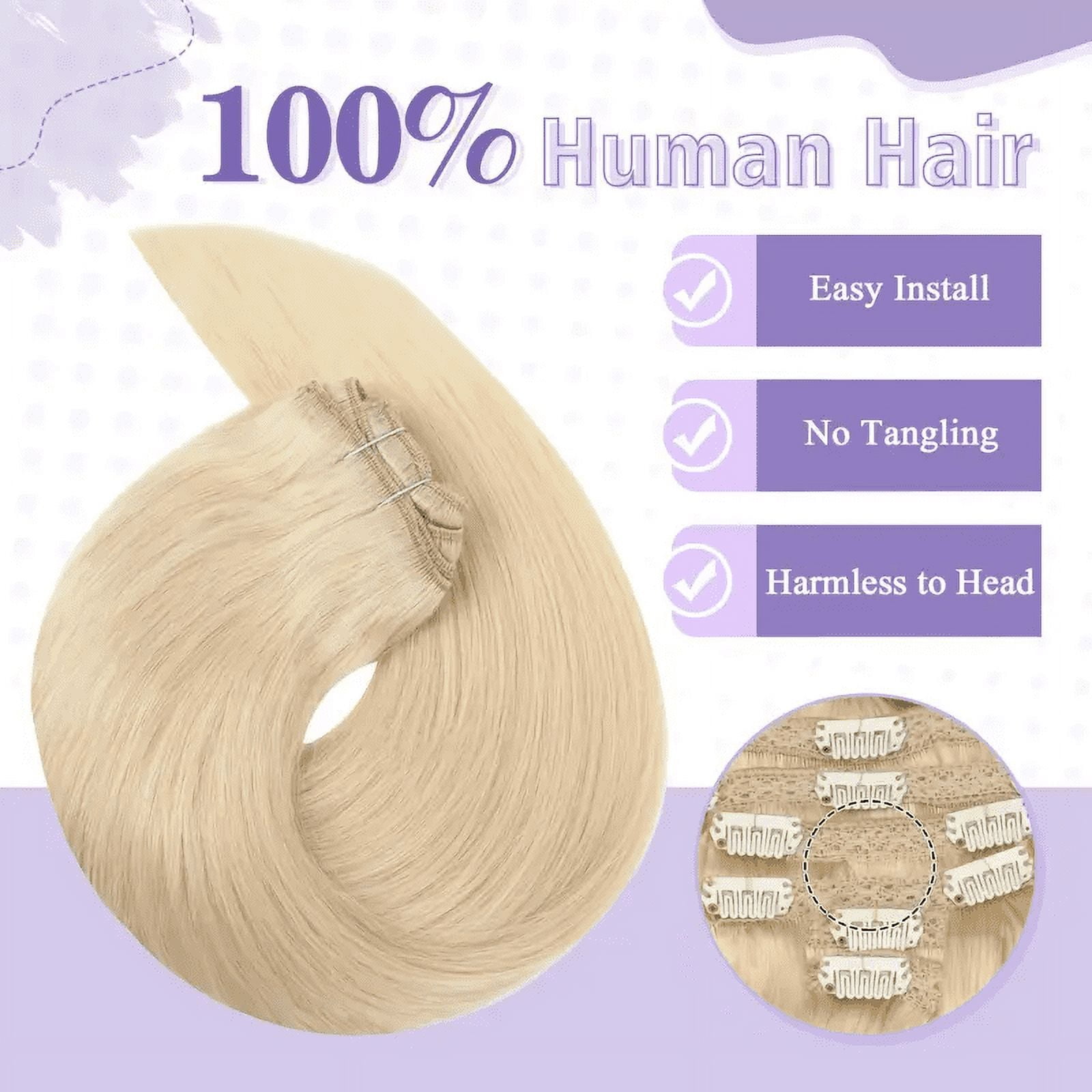 Vlasy Straight Clip In  Hair Extensions 12inches Real Human Hair 7Pcs Clip In Light Blonde Human Hair Extensions