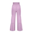 thumbnail image 5 of Womens High Waisted Palazzo Pants Solid Front Self Tie Knot Cotton Linen Wide Leg Pants Boho Beach Flowy Trousers, 5 of 5