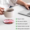 thumbnail image 3 of Valentine's Day Coasters Set of 2, Absorbent Coasters for Drinks, Red Plaid Truck Love Roses Leaves Pink Coaster for Desk Coffee Table Protection, Home Decor House Warming Gifts 4", 3 of 8