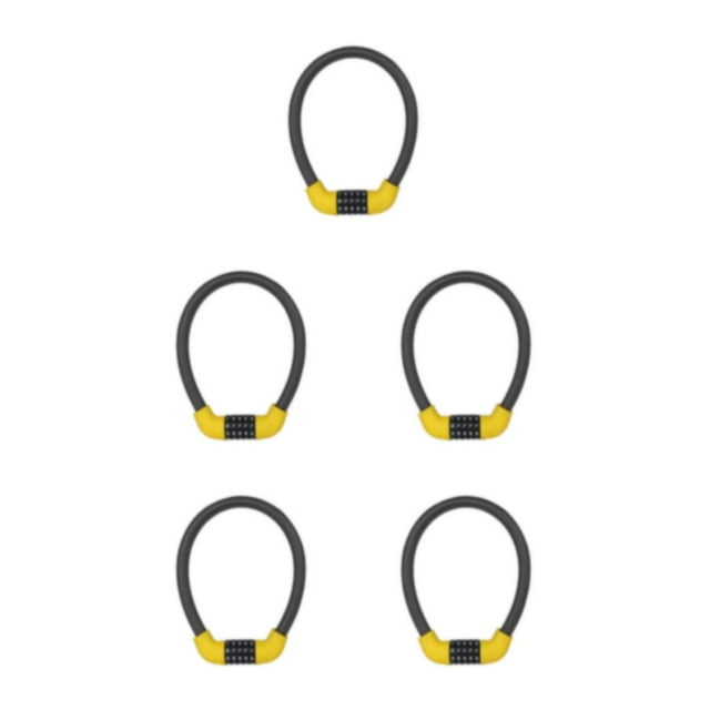 ZheElen Flexible Bike Lock Universal Anti-theft 5 Digit Password Safety Number Thickened Locks Padlock Electric Vehicle Long/Yellow 5Set