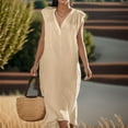 thumbnail image 2 of Sngxgn Women Long Tank Tops Ankle Length Maxi Dress Bodycon Sleeveless Racerback(Beige,M), 2 of 8