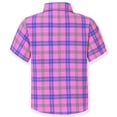 thumbnail image 2 of Yuyuekeji Plaid Casual Boys' Short Sleeve Woven Shirt Button Down Shirts 6-12 Years, 2 of 7