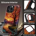 thumbnail image 4 of Magnetic Phone Case for iPhone 16 Pro, Compatible with MagSafe, Durable 2 Layers Full Covered Shockproof Protective Cover-Stained Glass Sunrise Fall Leaves, 4 of 4