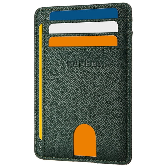 Tarjetero de piel Wallet RUNBOX Slim con bloqueo RFID