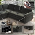 thumbnail image 6 of LLappuil Sectional Sofa Couch, Oversized Chenille Sofa with Pull Out Sofa Bed for Living Room Dark Gray, 6 of 9