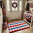 thumbnail image 5 of Clearance! Patriotic Checkered Doormat Red White Blue Geometric Entry Rug 4th Of July Independence Day Non Slip Floor Mat for Front Door Porch Mudroom Patio Summer Party Welcome Mat Cookout Decor, 5 of 6