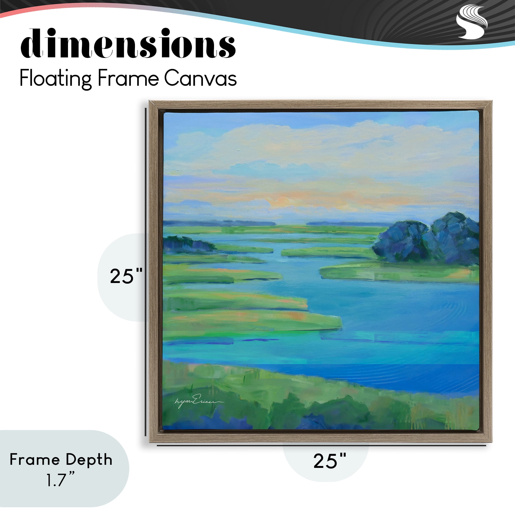 Stupell Industries Scenic Scarborough Marshes Brown Framed Floater Canvas Wall Art, design by Lynn Ericson Fine Art