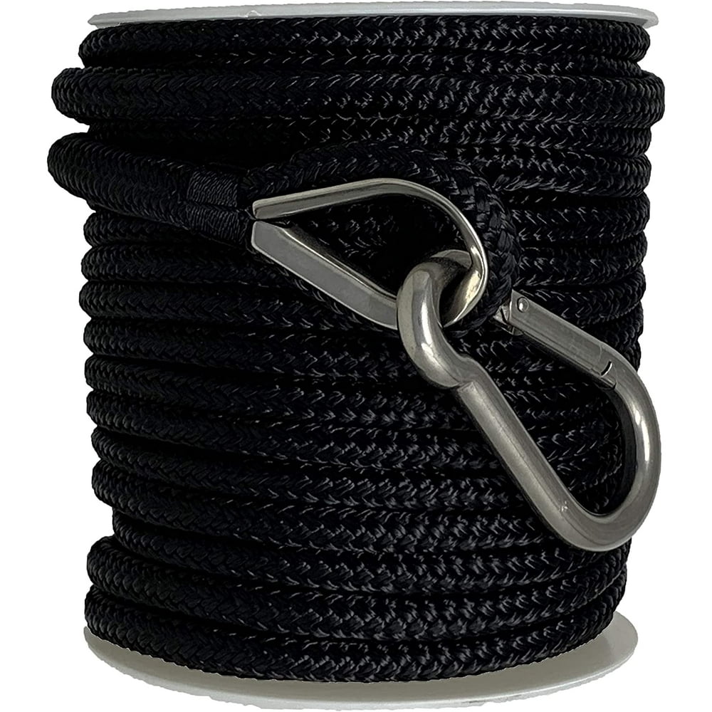 Rainier Supply Co Double Braided Nylon Anchor Rope 3/8" Anchor Line with 316SS Thimble and