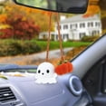 thumbnail image 3 of Halloween Car Ornament Crochet Pumpkin and Ghost Car Pendant for Car Mirror Upholstery Accessories, Hand Knitted Mirror Charm(1PCS), 3 of 6