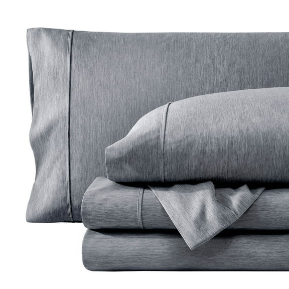 Bare Home Heathered Blueberry Cationic Microfiber Sheet Set, Wrinkle Resistant, Deep Pocket, Twin XL