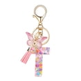 thumbnail image 2 of Tnobhg Epoxy Resin English Alphabet Keychain Heart-Shaped Sequins Butterflies Tassel Alphabet Keyring Initial Lettering Key Chain Mug Accessory, 2 of 8