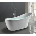 thumbnail image 5 of Dreamwerks 66.9 in. L Acrylic Curved Flat-bottom Not-Whirlpool Bathtub in Glossy White, 5 of 12