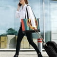 thumbnail image 5 of FORMRS Canvas Laptop Tote Bag for Women with 15.6" Computer Compartments Shoulder Handbag, Colorful Stripes, 5 of 7
