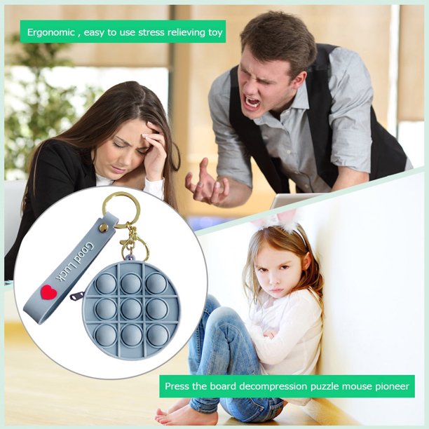 Divertido juego de silicona para proteger y relajarse monedero llavero con Ehuebsd la yema del dedo Burbuja de empuje entretenimiento juguete sensorial