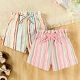 thumbnail image 2 of oqasdz Girls Shorts Child Kids Colorful Striped Prints Summer Holiday Beach Casual Stylish Loose Shorts Size 3 M-6 M, 2 of 7