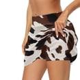 thumbnail image 2 of Garronmavis Golf Tennis Skirt for Women with Pockets Casual Pickleball Skirt Inner Shorts High Waisted Mini Skort Womens Animal Print Skort, Retro Cow Print, Size L, 2 of 7