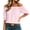 Pink, variant on Women Smocked Ruffle Off Shoulder Puff Sleeve Plaid Casual Boho Tops Blouse Vacation Beach Holiday Loose Elastic Short Sleeve Fashion Tunic, Red XXL