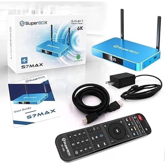 SuperBox S7 MAX | 2026 Fully Upgraded | 6K Ultra HD | Parental Control Time | Time Shift | Voice Remote Control | 4GB RAM | 64GB Storage - Free 2Day Shipping