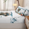 thumbnail image 5 of Homewish Labrador Retriever Zipper Queen Comforter Set with Fitted Sheet and 2 Pillowcases,Jellyfish Seaweed Seashell Zipper Bedding Set,Ocean Splash Wave Decor,Reversible,4pcs, 5 of 8