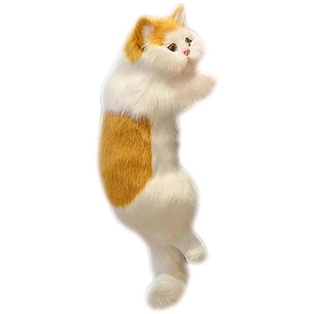 Kearding Simulación peluda gato colgante TV gato colgante adornos creativos figuritas regalos para el jardín del hogar lindo gato de peluche de juguete Decoración del hogar No. 4 Kearding HA046753-04