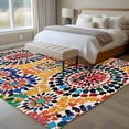 thumbnail image 5 of Colorful Boho Large Area Rugs for Bedroom Living Room, Soft Non Slip Carpet Bedside Rug, Watercolor Abstract Geometric Rectangular Floor Cover Kitchen Accent Rug 5'x8' for Dining Room/Office, 5 of 9