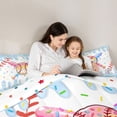 thumbnail image 4 of Castle Fairy Gradient Baseball Bat Print Full Size Comforter Sets 3-Piece, Sport Theme Ice Cream Bedding Comforter Set, Pink Blue White,1 Comforter and 2 Pillowcases, 4 of 6