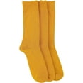 thumbnail image 5 of ToBeInStyle Pack of 3 Unisex Colorful One Size Fits Most Dress Crew Socks - Mustard, 5 of 6