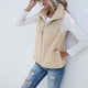 thumbnail image 5 of Chaqueta de polar Sherpa esponjosa para mujer, chaleco liviano, acogedor, sin mangas, cárdigan, con cremallera, chaleco, ropa de abrigo con bolsillo (L), 5 of 5