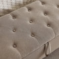 thumbnail image 5 of GZXS 45 Inch Upholstered Storage Bench in Linen, Tufted Ottoman Seat with Side Pocket for Bedroom, Entryway, Small Apartments, 5 of 9