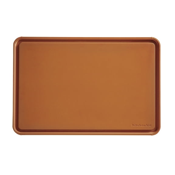 KitchenAid Classic Plastic Cutting Board with Trench, Non-Slip Edges, Dishwasher Safe, 12x18, Scorched Orange